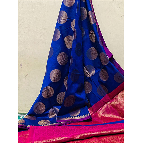 Ladies Dark Blue Zari Work Saree