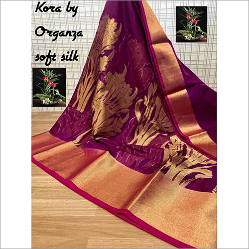 Party Wear Kora Organza Alfi Skirt Soft Silk Saree