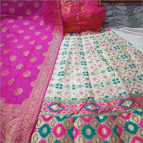 Designer Printed Banarasi Silk Lehenga