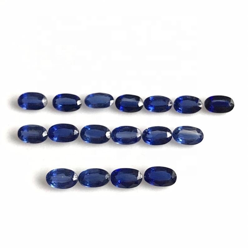 3x5mm Blue Kyanite Faceted Oval Loose Gemstones
