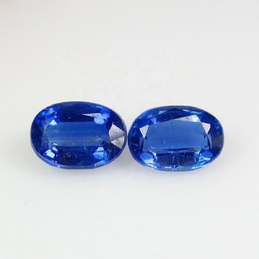 5x7mm Blue Kyanite Faceted Oval Loose Gemstones