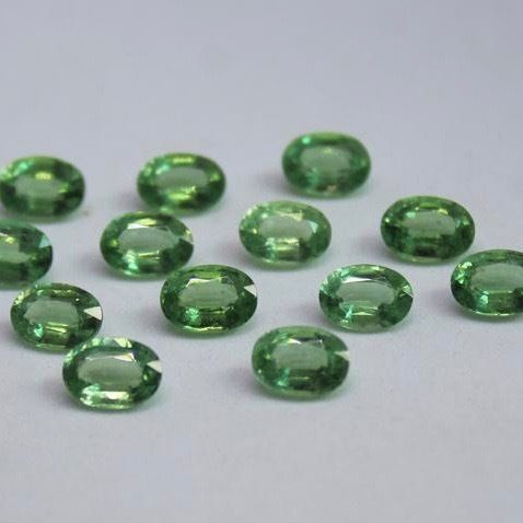 3x4mm Green Kyanite Faceted Oval Loose Gemstones