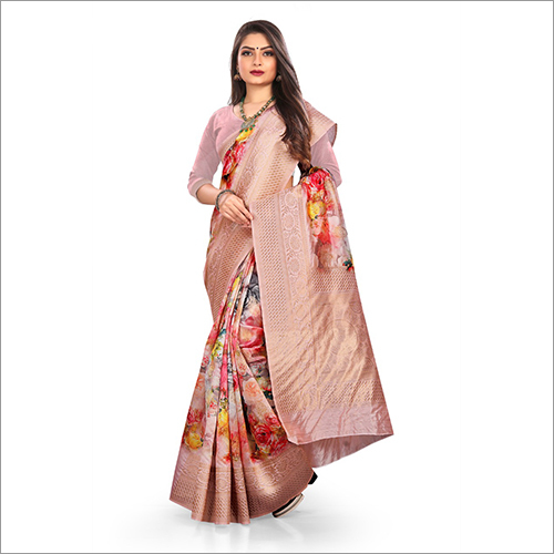 Ladies Digital Printed Partywear Saree - Multicolor, Printed Pattern | Suitable for Various Indian Occasions, Elegant and Versatile Design