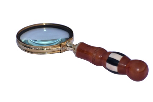 Brown Wooden & Mop Handle Magnifying Lens