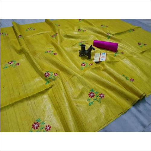 Any Color Embroidered Tussar Silk Saree