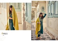 Ibiza Suit Silky Pure Woven Russian Silk Jacquard Designer Salwar Suit Catalog