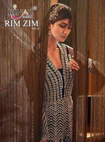 Rinaz Fashion Rim Zim Vol 6 Butterfly Net With Work Pakistani Suit Catalog