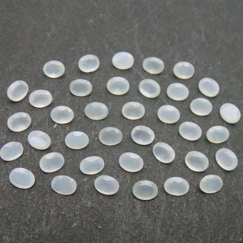 3x5mm White Moonstone Faceted Oval Loose Gemstones