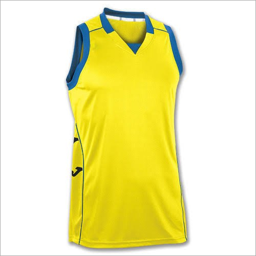 Basketball Sports T-Shirt - Male, Sleeveless | Yellow Fabric with Breathable Comfort for Enhanced Performance During Play