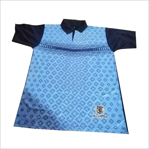Mens Collared T-Shirts - Printed Cotton Blend Fabric, Polo Collar Design , Stylish Short Sleeves