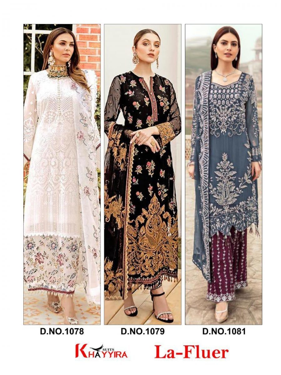 Khayyira La Fluer Georgette With Heavy Embroidery Pakistani Salwar Suit Catalog