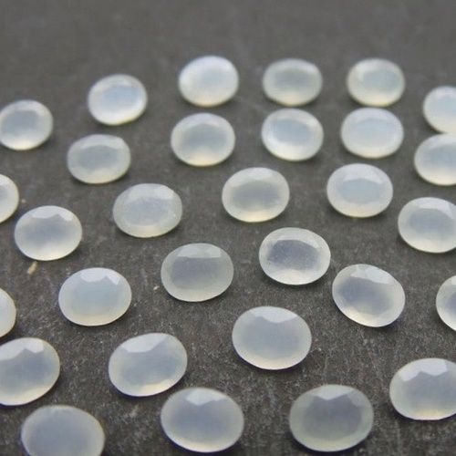 5x7mm White Moonstone Faceted Oval Loose Gemstones