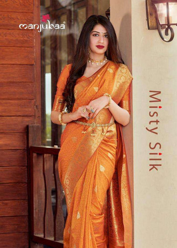 Manjubaa Misty Silk Exclusive Fancy Saree Catalog Collection