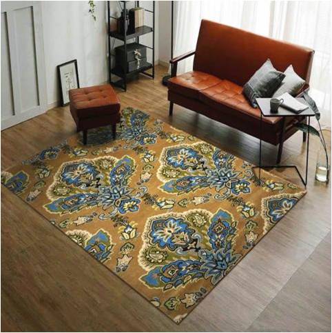 Chaz Beige Damask Hand Tufted Carpet
