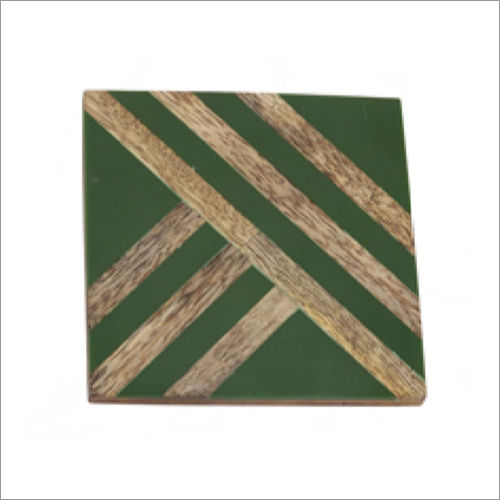 Wooden Coaster - Mango Wood, 4x4 Inches, Green, Square | Durable, Stylish, Eco-Friendly, Sealed Finish
