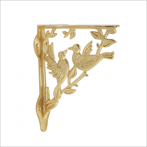 Foritic Gold Shelf Bracket - Brass 5x5 Inches, Gold Finish | Victorian Scroll Design, Durable, Easy Install
