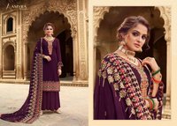 Amyra Designer Jasmine Georgette Embroidered And Diamond Work Designer Suit Catalog