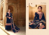 Amyra Designer Jasmine Georgette Embroidered And Diamond Work Designer Suit Catalog