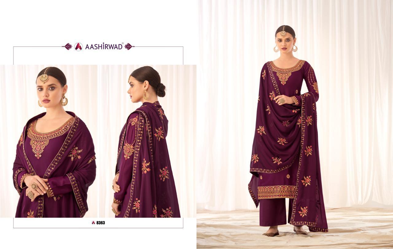 Aashirwad Creation Rashmi Tussar Silk With Embroidery Work Designer Suit Catalog