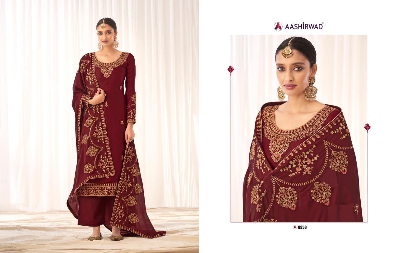Aashirwad Creation Rashmi Tussar Silk With Embroidery Work Designer Suit Catalog