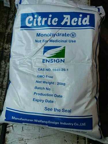 Citric Acid Monohydrate - Industrial Grade Powder | Inorganic Chemical, Main Material: Acetic Acid, Store in Dry Place