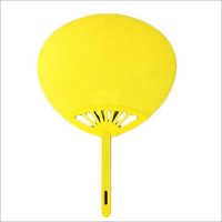 Yellow Plain Plastic Hand Fan - Plastic Material, Lightweight, Stylish Design, Bright Yellow Color | Manual Operation, Easy To Carry, Fade-resistant
