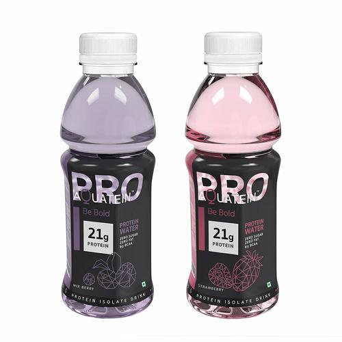 Aquatein PRO 21g - High Protein Water with 21g Pure WPI | Sweet Flavor Refreshing Beverage in Glass Bottle Contains Acidity Regulators & Sweetener