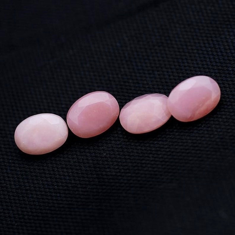 4x6mm Pink Opal Faceted Oval Loose Gemstones