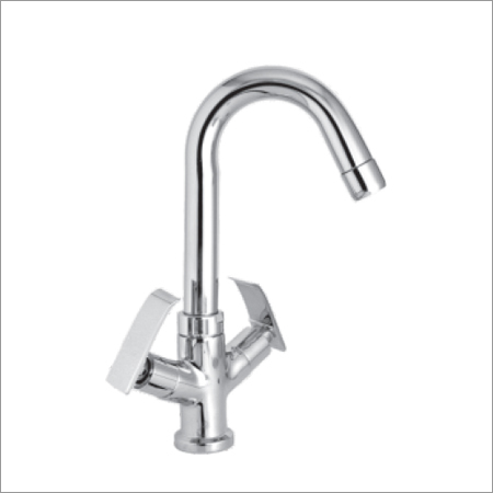 Centre Hole Basin Mixer - Brass, 15cm Height, Chrome Finish | Easy Install, Hot/Cold Control, Easy Removal, Stylish Design