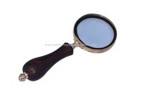 Wooden Handle Brass Ring Magnifying Glass