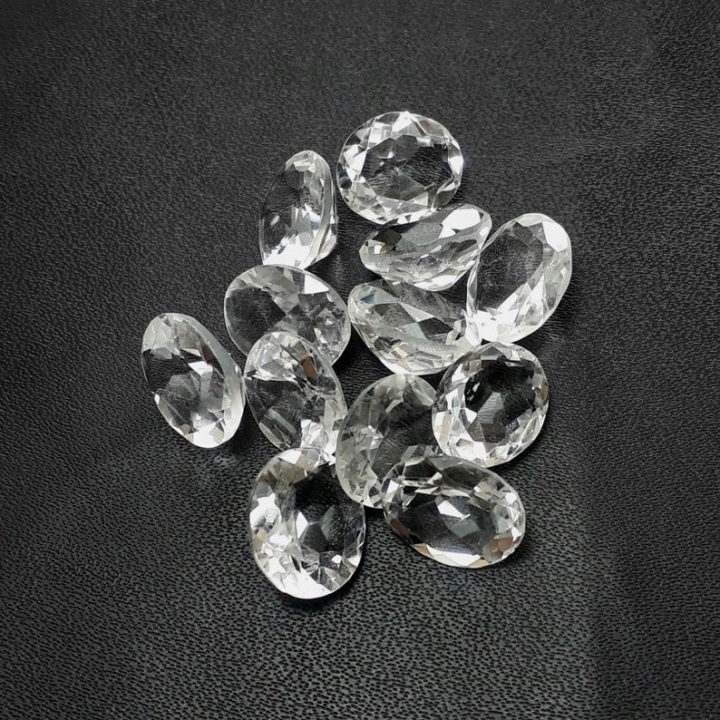 3x4mm Crystal Quartz Faceted Oval Loose Gemstones
