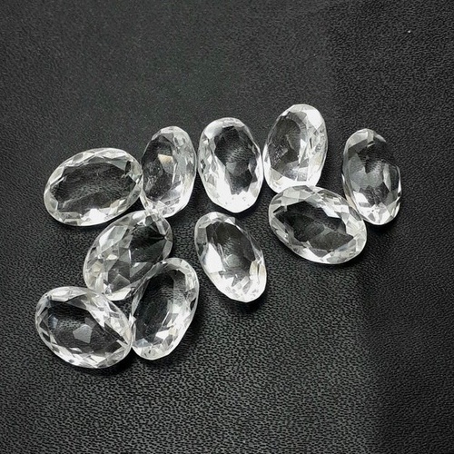 6x8mm Crystal Quartz Faceted Oval Loose Gemstones