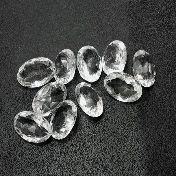7x9mm Crystal Quartz Faceted Oval Loose Gemstones
