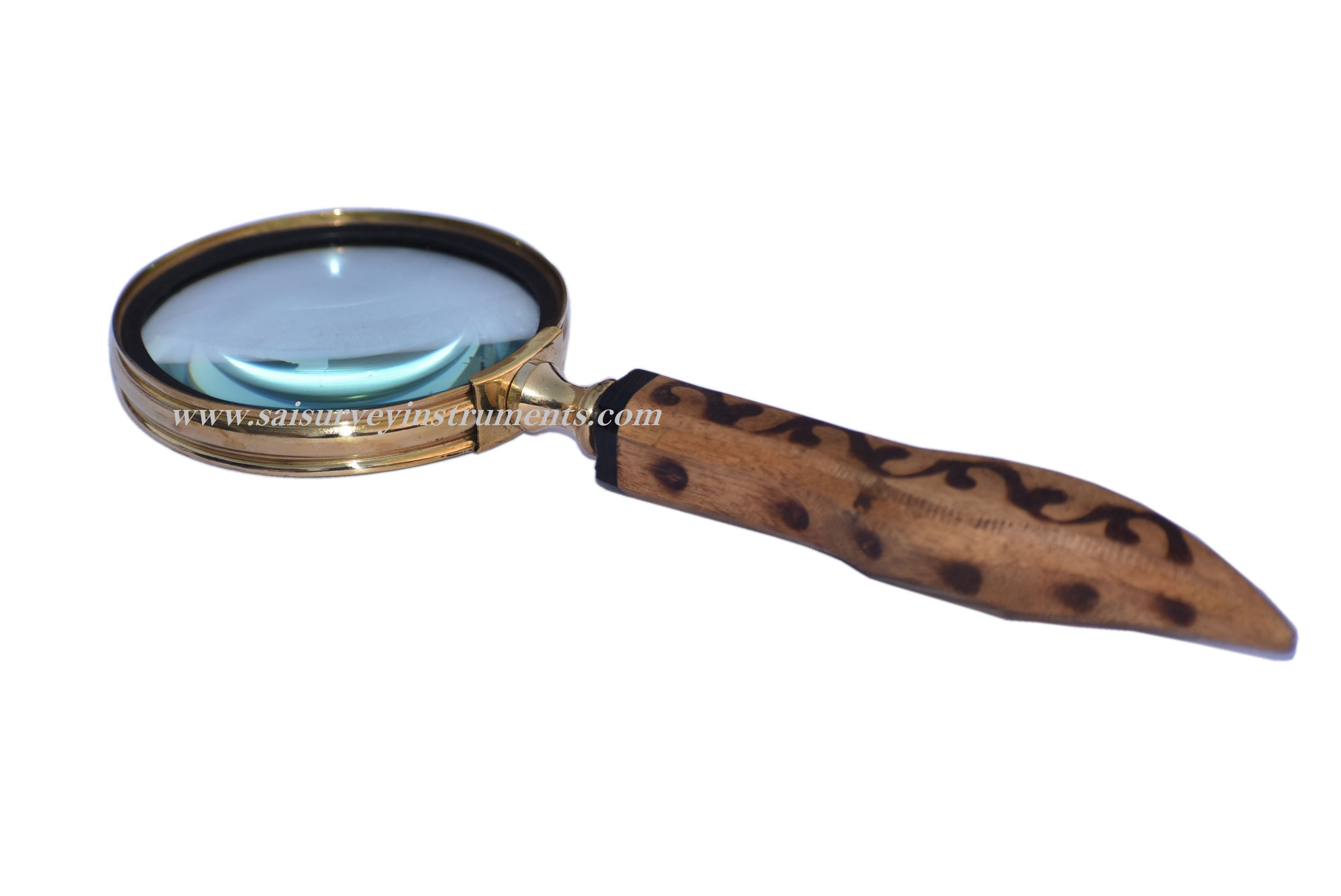 Leaf Design Wooden Handle Magnifier