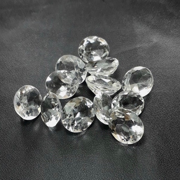 8x10mm Crystal Quartz Faceted Oval Loose Gemstones