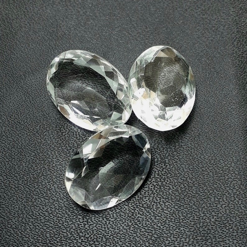 9x11mm Crystal Quartz Faceted Oval Loose Gemstones