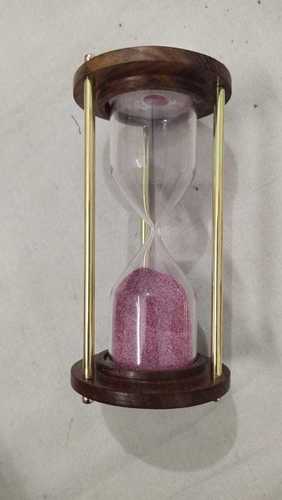 0199 sand timer wooden brass piler