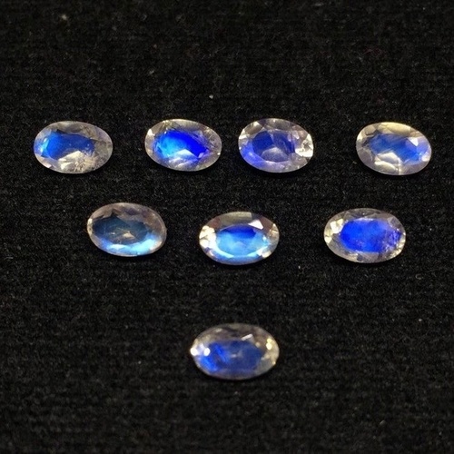 8x10mm Rainbow Moonstone Faceted Oval Loose Gemstones