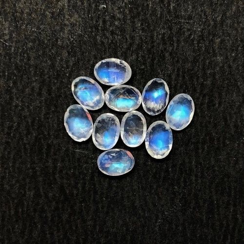 9x11mm Rainbow Moonstone Faceted Oval Loose Gemstones