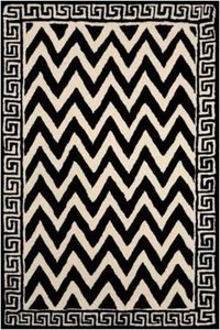 Black and White Chevron Hand Tufted Carpet
