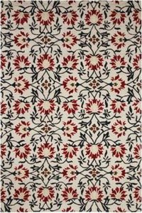 Beige Floral Hand Tufted Carpet