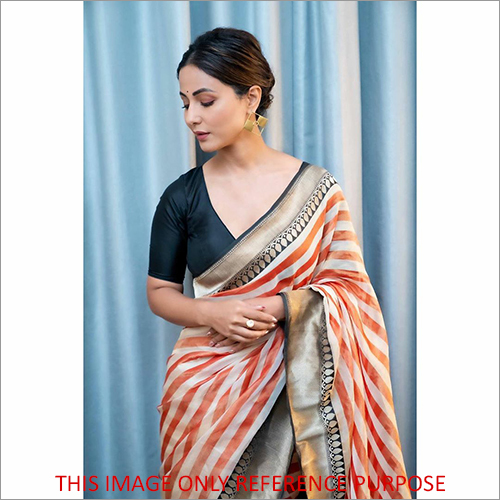 Multicolor Ladies Handloom Banarasi Tissue Saree