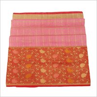 Ladies Linen Kadiyal Banarasi Handloom Saree