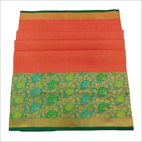 Ladies Linen Kadiyal Banarasi Handloom Saree