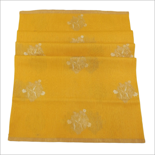 Ladies Linen Kadiyal Banarasi Handloom Saree