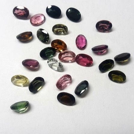 3x5mm Multi Tourmaline Faceted Oval Loose Gemstones