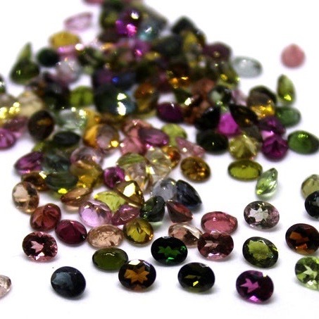4x5mm Multi Tourmaline Faceted Oval Loose Gemstones