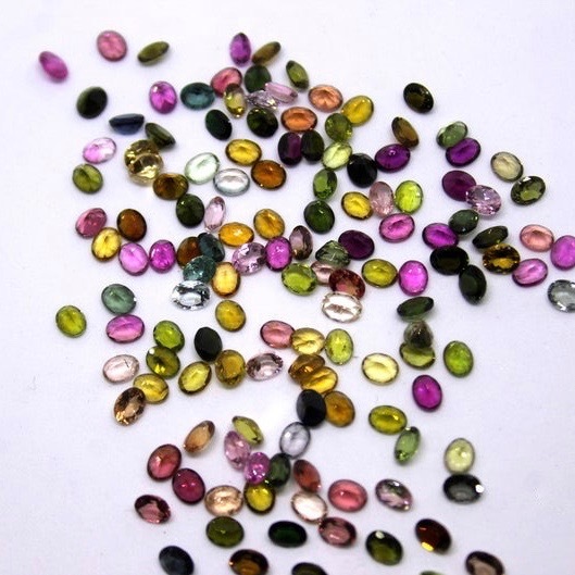 4x6mm Multi Tourmaline Faceted Oval Loose Gemstones