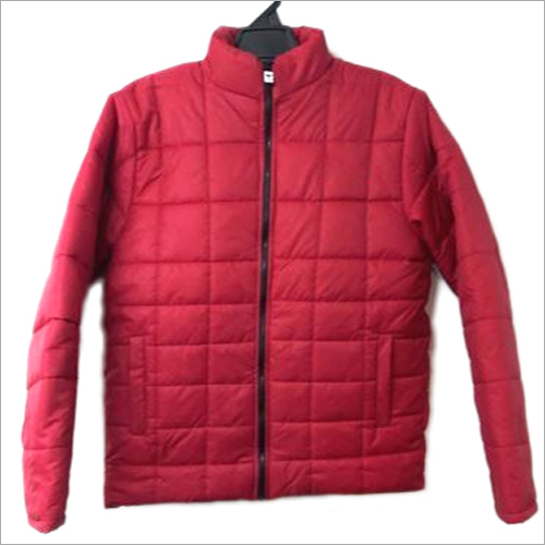 Mens Red Bomber Polyester Jacket Filling Material: Feather