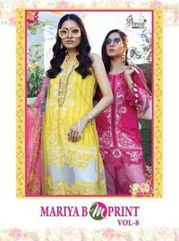 Cpia do gramado do Cambric de Shree Fabs Maria B Mprint Vol 8 com o catlogo Pakistani do terno do Embroidery